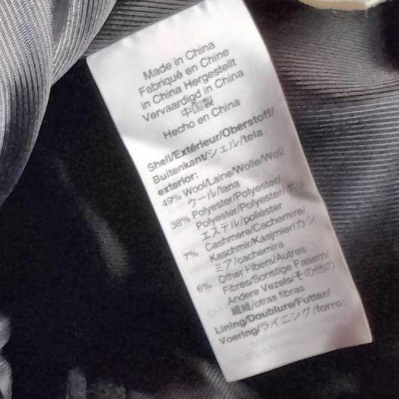 Madewell Womens Hollis Double Breasted Black White Peacoat Windowpane Check Sz L - Picture 7 of 7